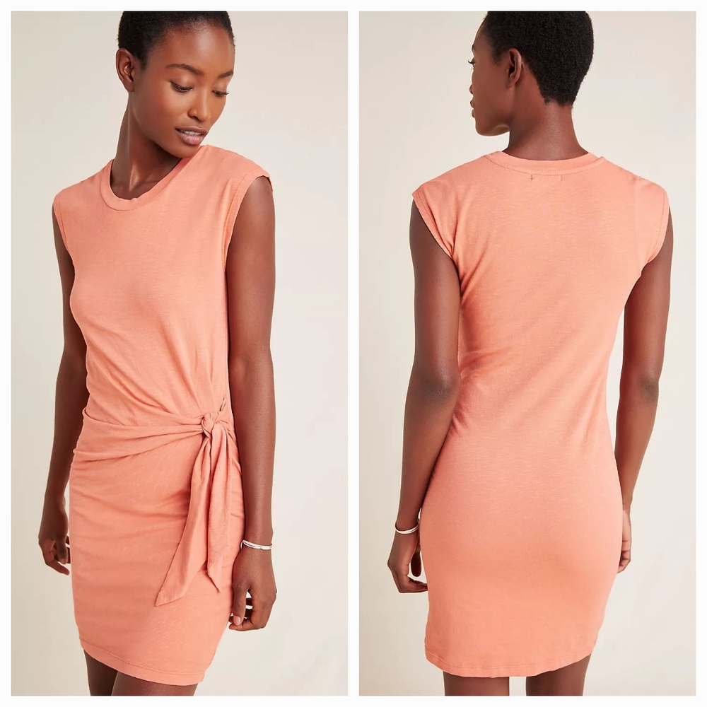 Sundry for Anthropologie Tied Tee Dress  ROSE color(not color of stock photo)